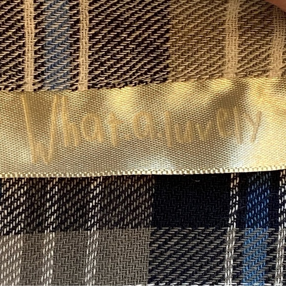 White and Blue Plaid‎ What a Lovely Flannel Shirt Dresss with Pockets - Picture 3 of 3